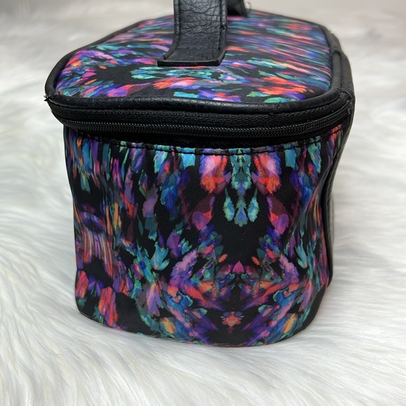 Nicole Miller New York Multi Color Train Case Cosmetic Case Beauty Bag Organizer - Picture 5 of 14